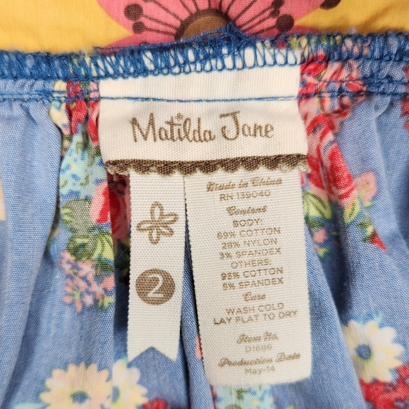 Matilda Jane Girls Size 2 Barn Party Apron Knot Dress Secret Fields Cottage Boho - Picture 6 of 6